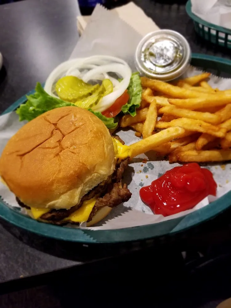 Grilled Cheeseburger and Fries